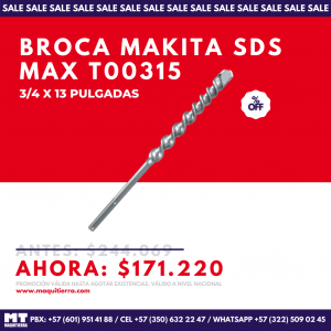 BROCA MAKITA SDS MAX 3/4" x 13 PULG T00315